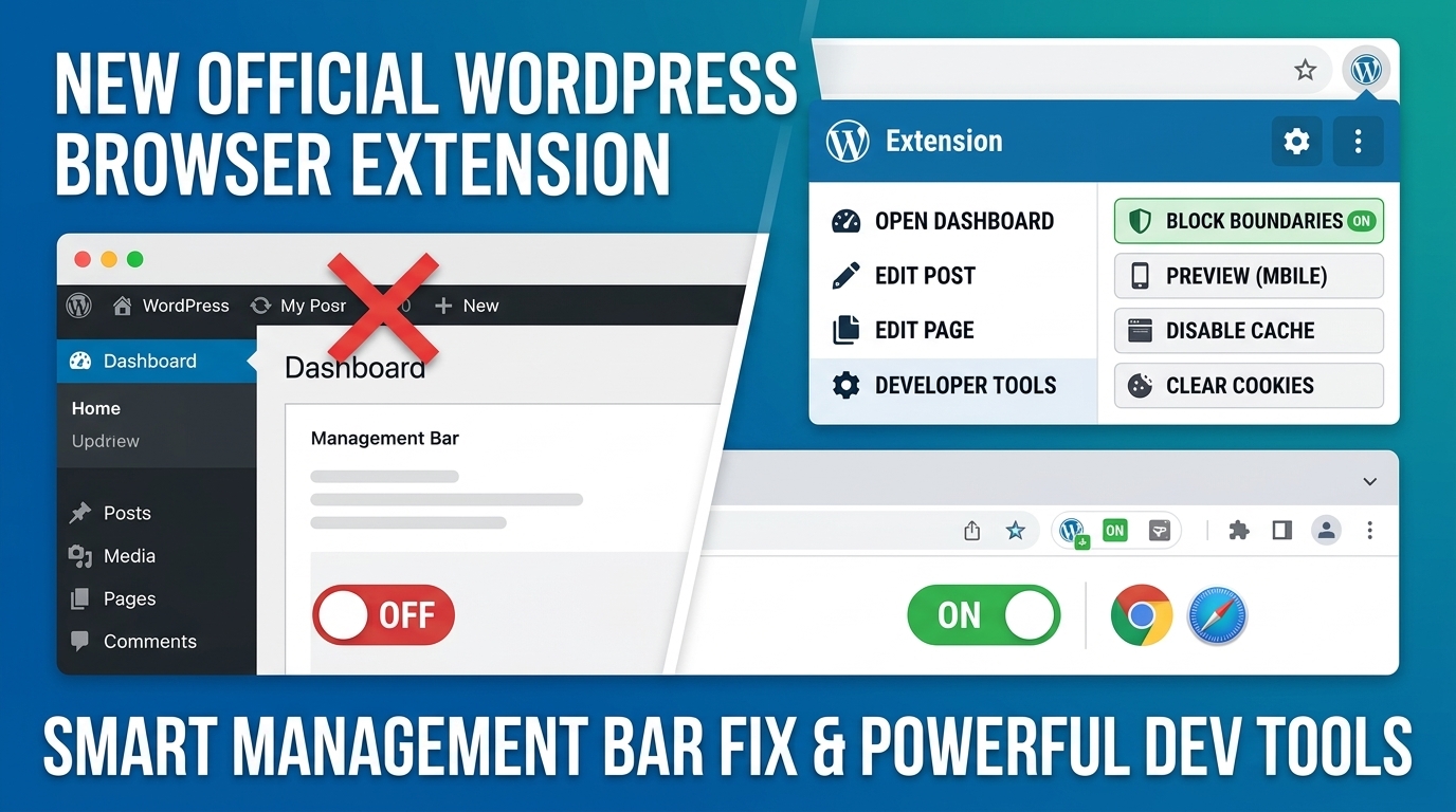 WordPressの管理バーを隠せる！公式ブラウザ拡張機能が新登場